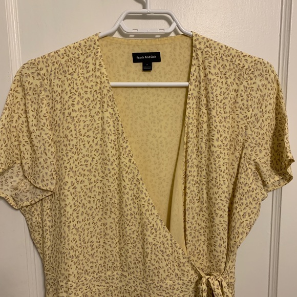 Yellow Frank + Oak Classic Floral Wrap Dress - M - Picture 4 of 5